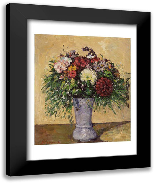 Bouquet of Flowers in a Vase, c.1877 22x28 Black Modern Wood Framed Art Print Poster by Cezanne, Paul