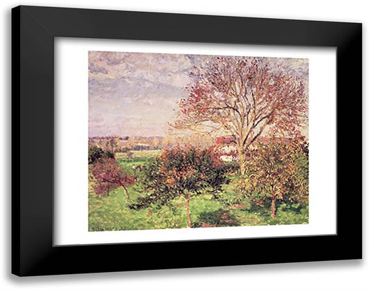 Autumn morning at Eragny, 1897 28x22 Black Modern Wood Framed Art Print Poster by Pissarro, Camille
