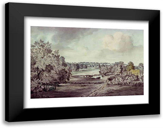 The Valley of the Stour, with Langham church in the distance 28x22 Black Modern Wood Framed Art Print Poster by Constable, John