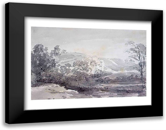 A View in Derbyshire 28x22 Black Modern Wood Framed Art Print Poster by Constable, John