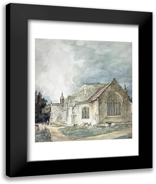 East Bergholt Church, c.1805-11 22x28 Black Modern Wood Framed Art Print Poster by Constable, John