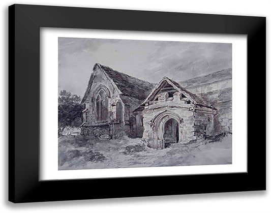 Porch and Transept of a Church 28x22 Black Modern Wood Framed Art Print Poster by Constable, John