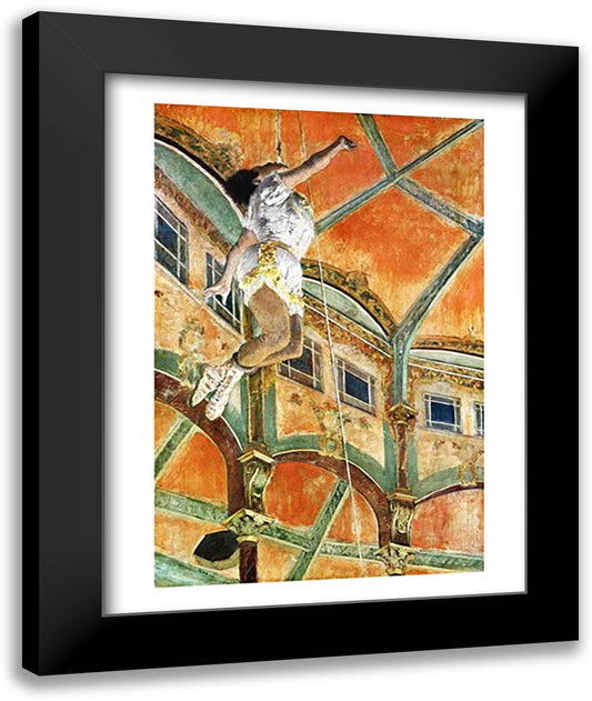Miss La la at the Cirque Fernando, 1879 22x28 Black Modern Wood Framed Art Print Poster by Degas, Edgar