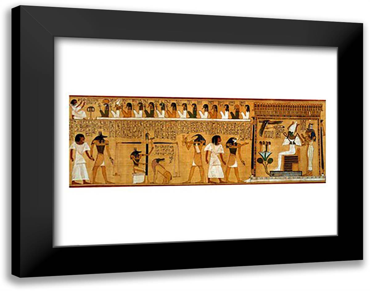 The Weighing of the Heart against Maat's Feather of Truth 28x22 Black Modern Wood Framed Art Print Poster