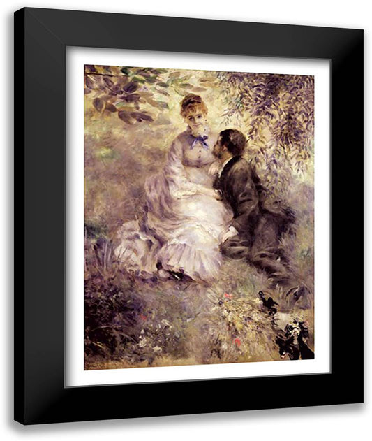 The Lovers 22x28 Black Modern Wood Framed Art Print Poster by Renoir, Pierre-Auguste