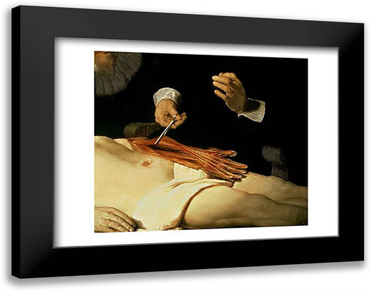 The Anatomy Lesson of Dr. Nicolaes Tulp, 1632 28x22 Black Modern Wood Framed Art Print Poster by Rembrandt