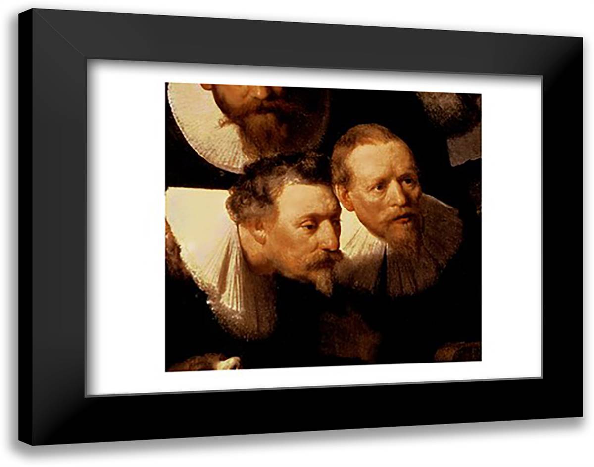 The Anatomy Lesson of Dr. Nicolaes Tulp, 1632 28x22 Black Modern Wood Framed Art Print Poster by Rembrandt