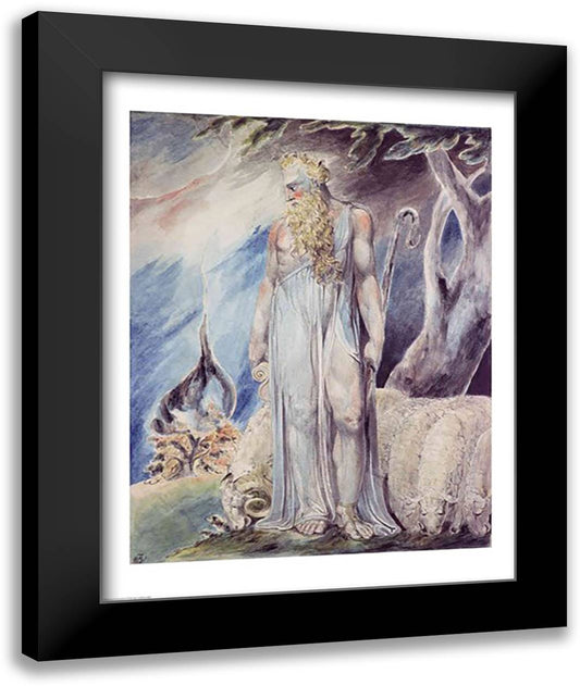 Moses and the Burning Bush 22x28 Black Modern Wood Framed Art Print Poster by Blake, William