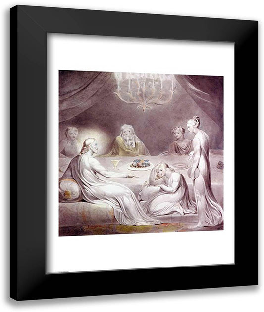 Christ in the House of Martha and Mary or The Penitent Magdalen 22x28 Black Modern Wood Framed Art Print Poster by Blake, William