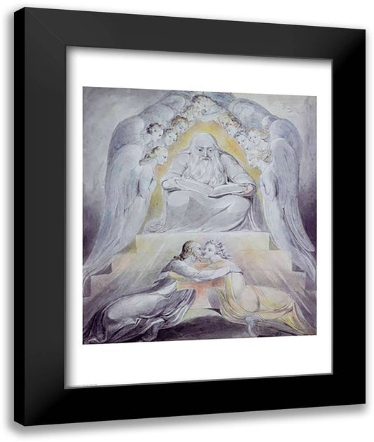 Mercy and Truth are met together, Righteousness and Peace have kissed each other 22x28 Black Modern Wood Framed Art Print Poster by Blake, William