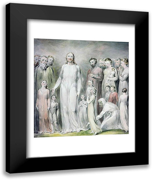 The Healing of the Woman with an Issue of Blood 22x28 Black Modern Wood Framed Art Print Poster by Blake, William