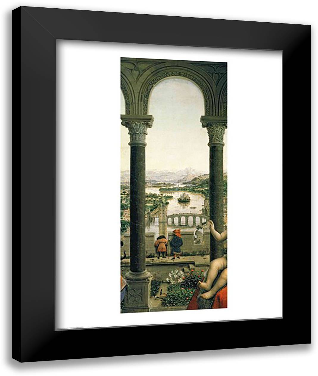The Rolin Madonna 22x28 Black Modern Wood Framed Art Print Poster by Eyck, Jan Van