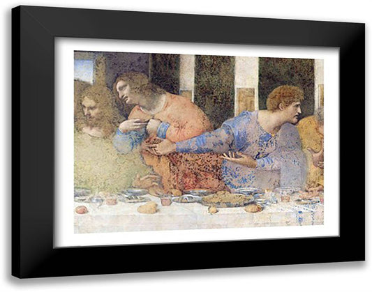 The Last Supper, Detail 28x22 Black Modern Wood Framed Art Print Poster by da Vinci, Leonardo