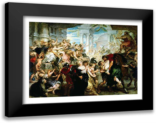 The Rape of the Sabine Women 28x22 Black Modern Wood Framed Art Print Poster by Rubens, Peter Paul