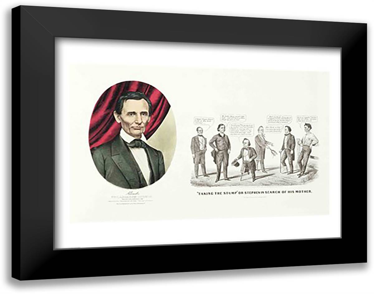 Hon. Abraham Lincoln, 16th President of the United States, 1860 28x22 Black Modern Wood Framed Art Print Poster by Currier, Nathaniel