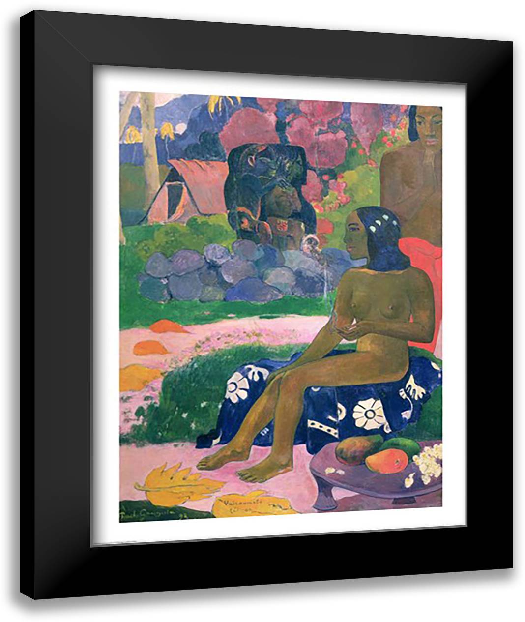 Vairaumati Tei Oa 22x28 Black Modern Wood Framed Art Print Poster by Gauguin, Paul