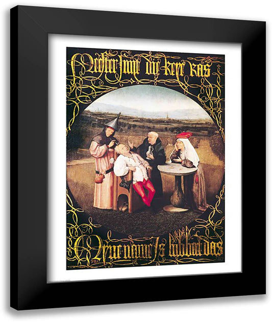 The Cure of Folly 22x28 Black Modern Wood Framed Art Print Poster by Bosch, Hieronymus