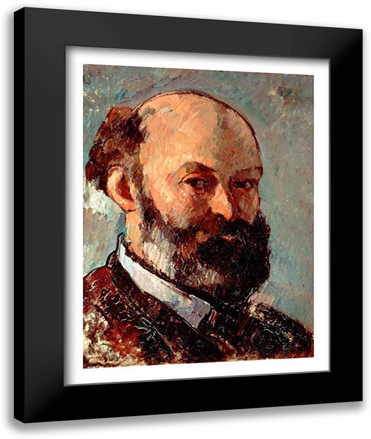 Self portrait 22x28 Black Modern Wood Framed Art Print Poster by Cezanne, Paul