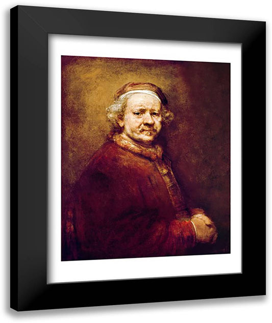 Self Portrait in at the Age of 63, 1669 22x28 Black Modern Wood Framed Art Print Poster by Rembrandt