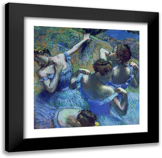 Blue Dancers, c.1899 16x16 Black Modern Wood Framed Art Print Poster by Degas, Edgar