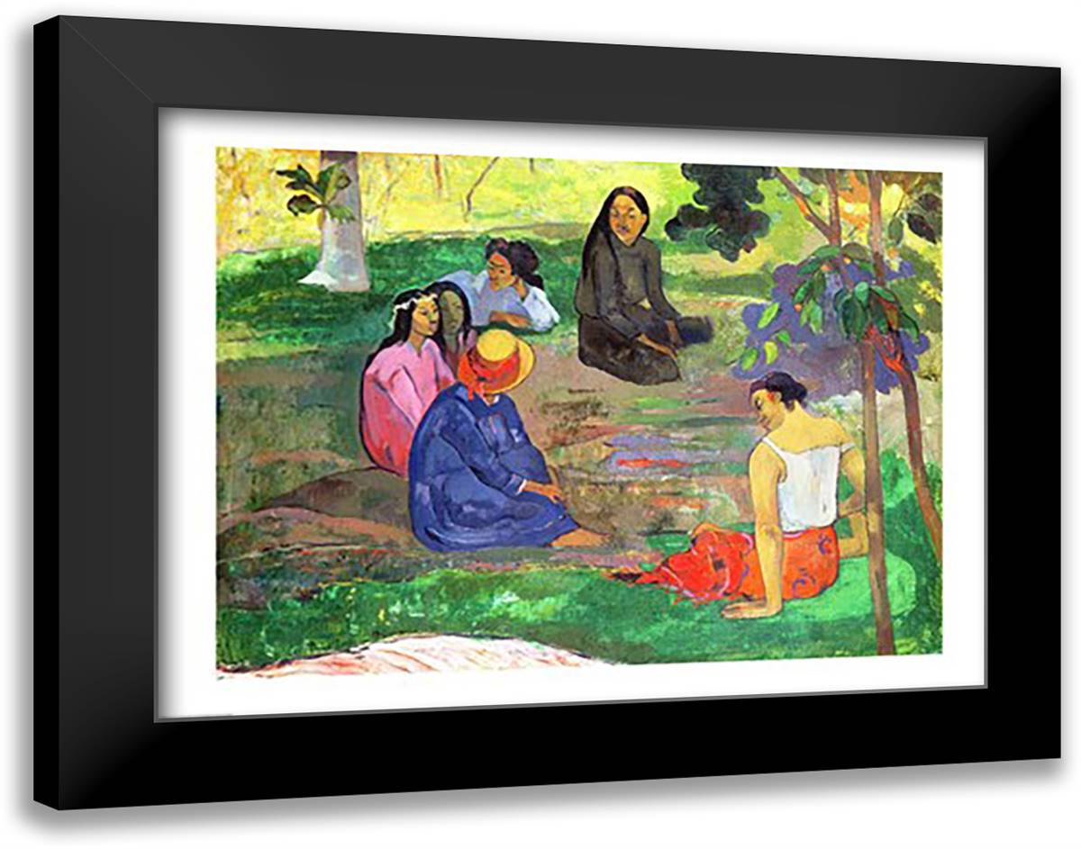 Les Parau Parau 28x22 Black Modern Wood Framed Art Print Poster by Gauguin, Paul