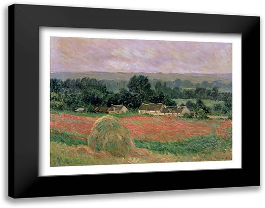 Haystack at Giverny, 1886 28x22 Black Modern Wood Framed Art Print Poster by Monet, Claude