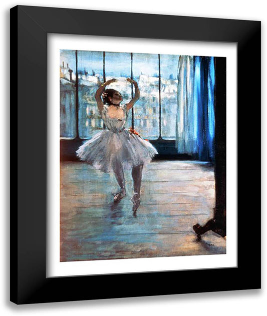 Dancer in Front of a Window 22x28 Black Modern Wood Framed Art Print Poster by Degas, Edgar