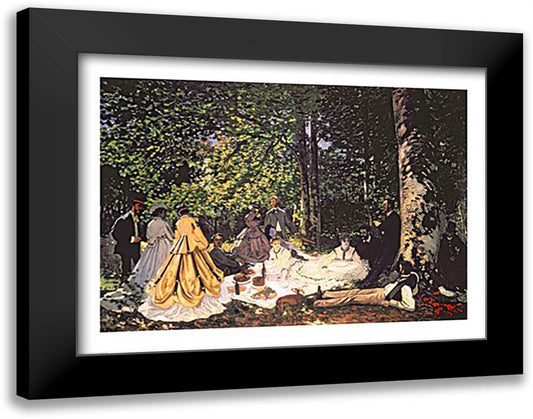 Le Dejeuner sur l'Herbe, 1866 28x22 Black Modern Wood Framed Art Print Poster by Monet, Claude