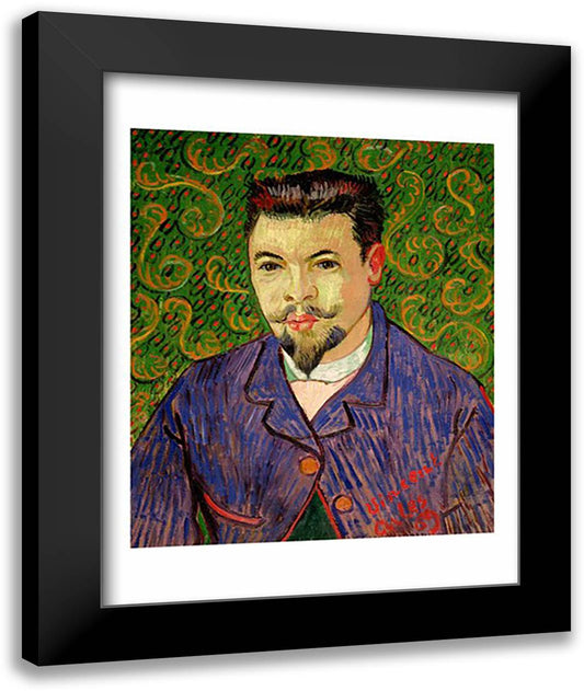 Portrait of Dr. Felix Rey, 1889 22x28 Black Modern Wood Framed Art Print Poster by Van Gogh, Vincent