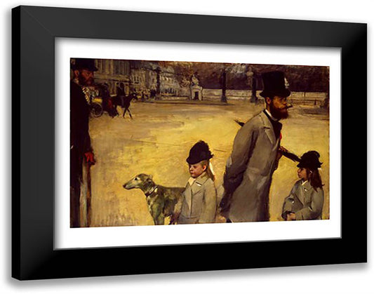 Place de la Concorde, 1875 28x22 Black Modern Wood Framed Art Print Poster by Degas, Edgar