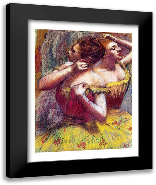 Two Dancers 22x28 Black Modern Wood Framed Art Print Poster by Degas, Edgar