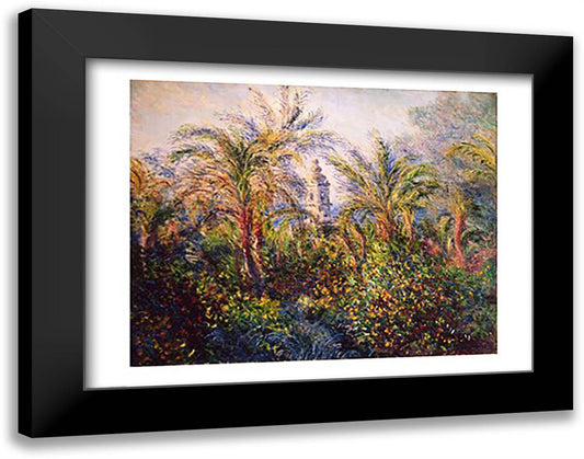 Garden in Bordighera, Impression of Morning, 1884 28x22 Black Modern Wood Framed Art Print Poster by Monet, Claude