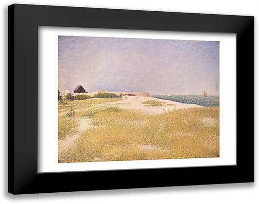 View of Fort Samson, 1885 28x22 Black Modern Wood Framed Art Print Poster by Seurat, Georges