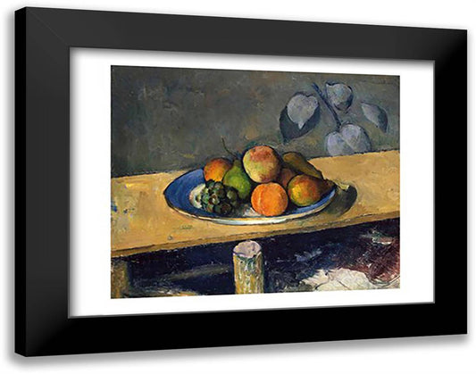 Apples, Pears and Grapes, c.1879 28x22 Black Modern Wood Framed Art Print Poster by Cezanne, Paul