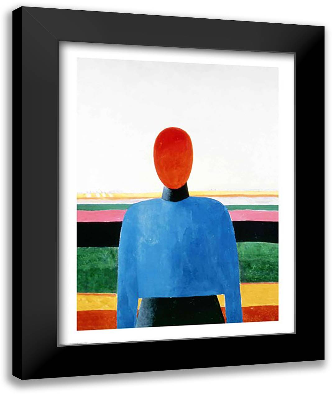 Bust of Woman 22x28 Black Modern Wood Framed Art Print Poster by Malevich, Kazimir