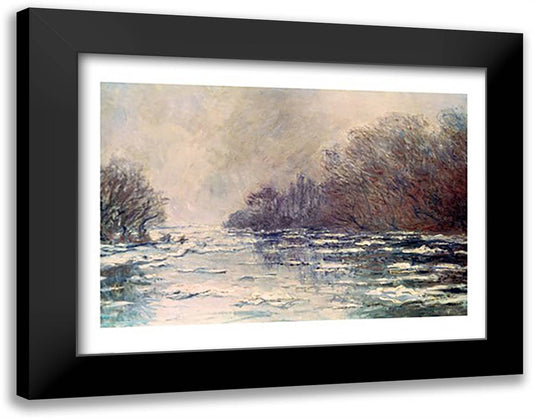 The Break up at Vetheuil, c.1883 28x22 Black Modern Wood Framed Art Print Poster by Monet, Claude
