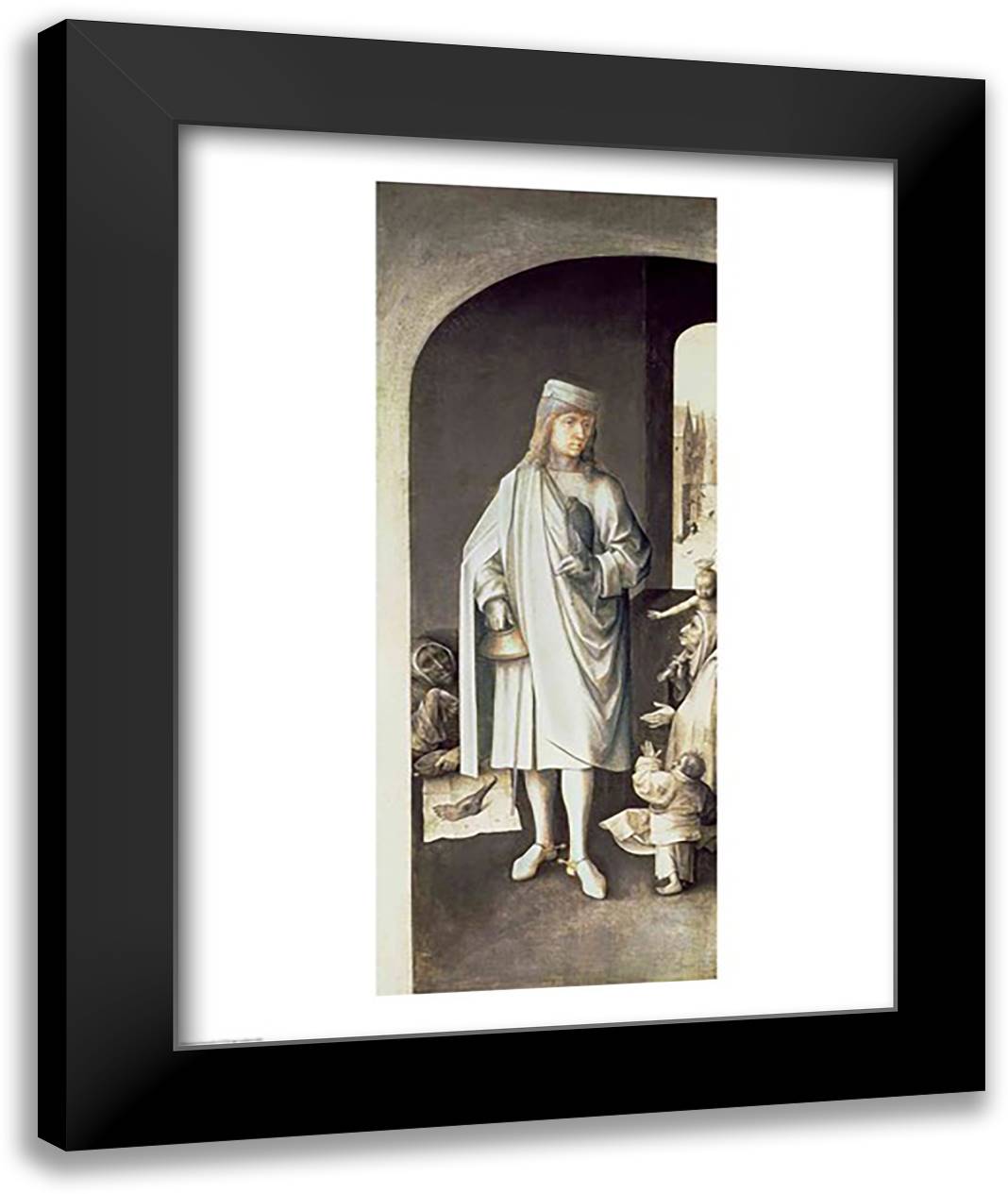 St. Bavo, Exterior of the Right Wing from the Last Judgement Altarpiece 22x28 Black Modern Wood Framed Art Print Poster by Bosch, Hieronymus