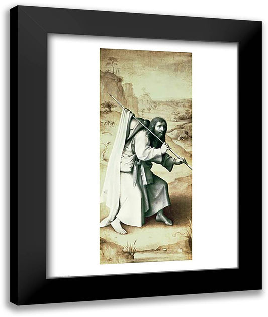 St. James the Greater, Exterior of Left Wing of Last Judgement Altarpiece 22x28 Black Modern Wood Framed Art Print Poster by Bosch, Hieronymus