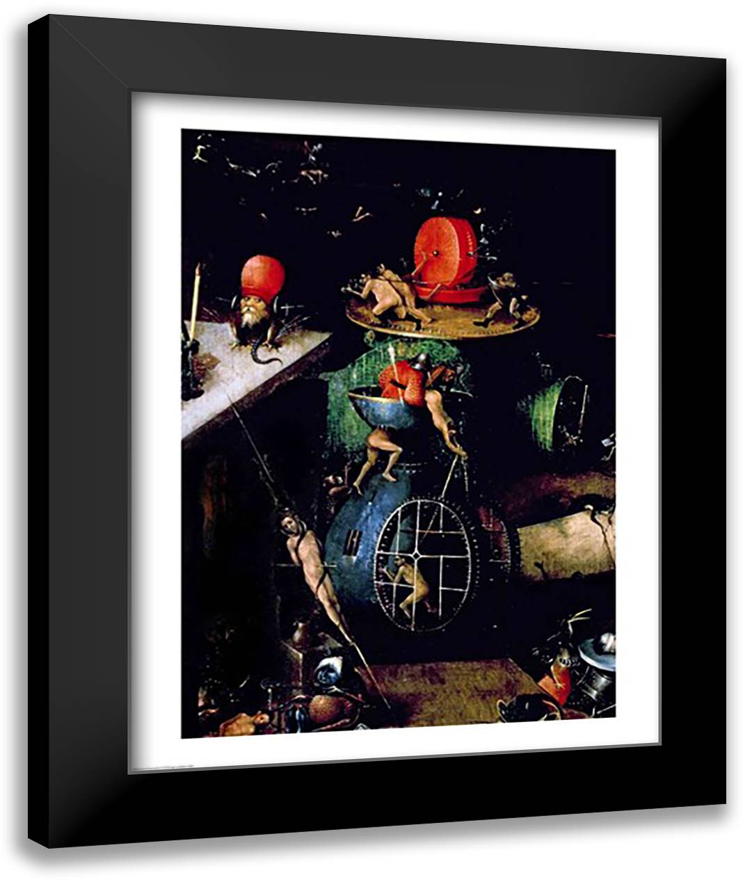 The Last Judgement (Altarpiece): Detail of an Urn 22x28 Black Modern Wood Framed Art Print Poster by Bosch, Hieronymus