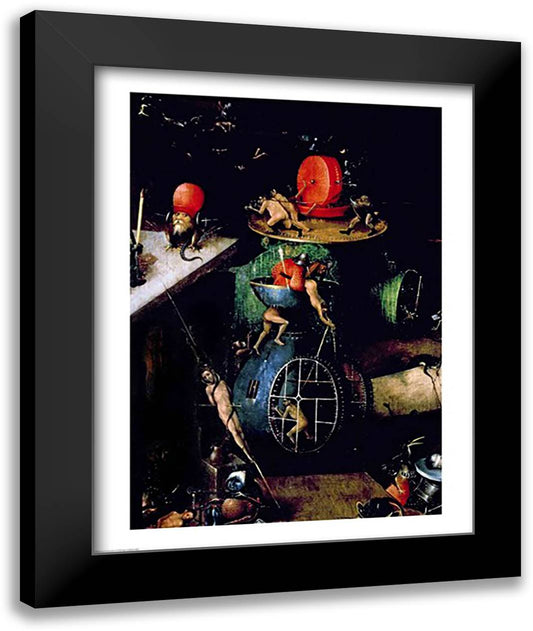 The Last Judgement (Altarpiece): Detail of an Urn 22x28 Black Modern Wood Framed Art Print Poster by Bosch, Hieronymus