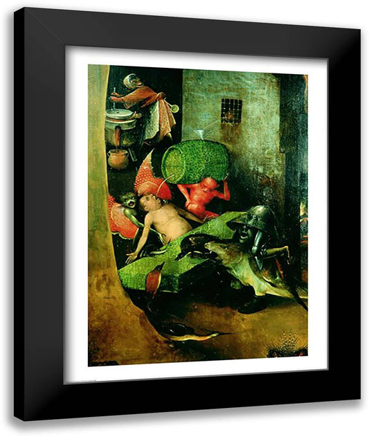 The Last Judgement (Altarpiece): Detail of the Cask 22x28 Black Modern Wood Framed Art Print Poster by Bosch, Hieronymus