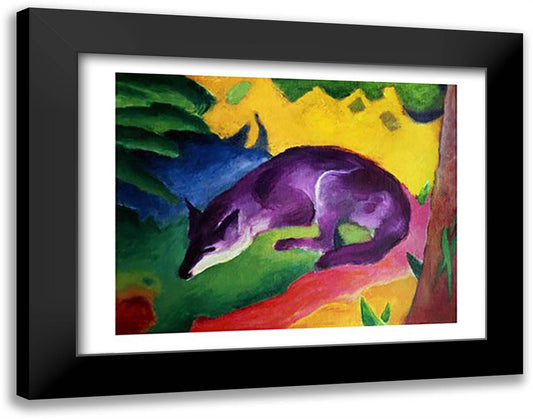 Blue Fox, 1911 28x22 Black Modern Wood Framed Art Print Poster by Marc, Franz