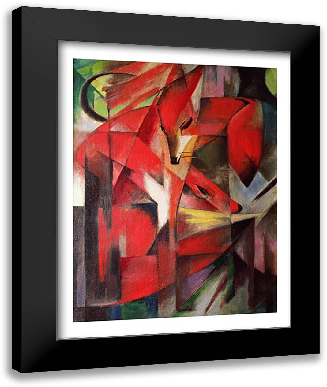 The Fox, 1913 22x28 Black Modern Wood Framed Art Print Poster by Marc, Franz