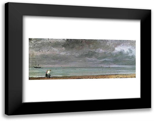 Brighton Beach 28x22 Black Modern Wood Framed Art Print Poster by Constable, John