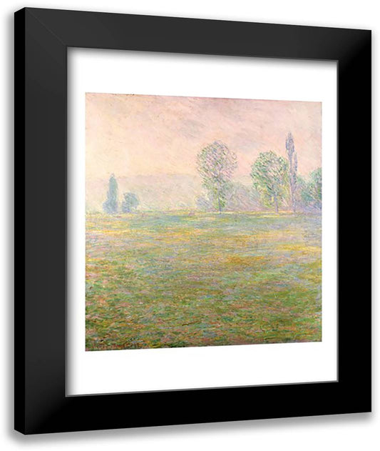 Meadows in Giverny, 1888 22x28 Black Modern Wood Framed Art Print Poster by Monet, Claude