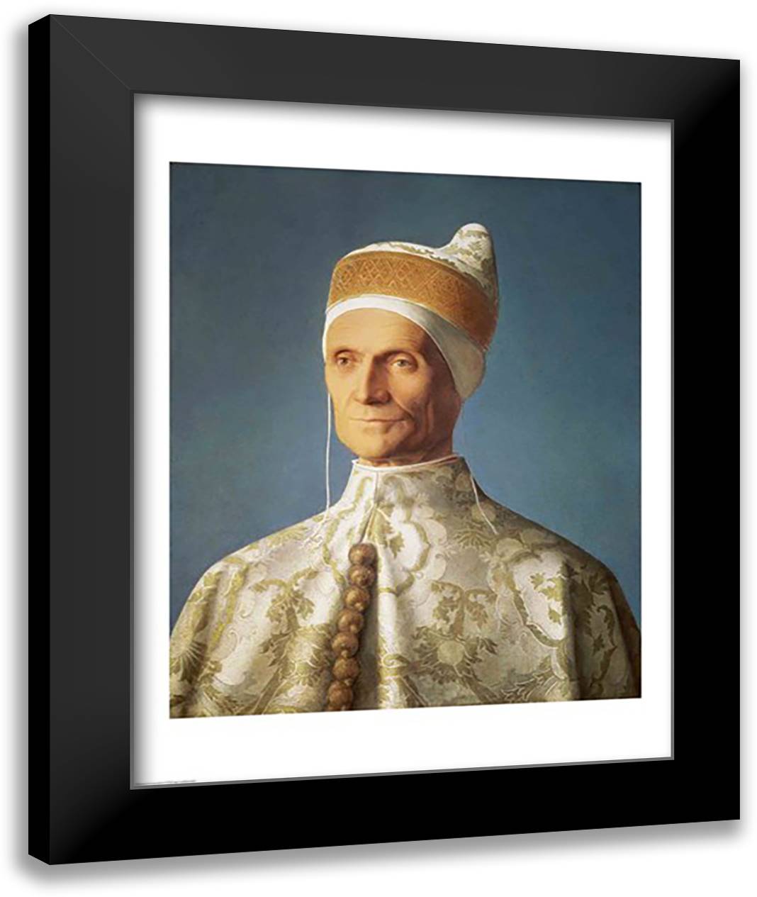 Leonardo Loredan 22x28 Black Modern Wood Framed Art Print Poster by Bellini, Giovanni