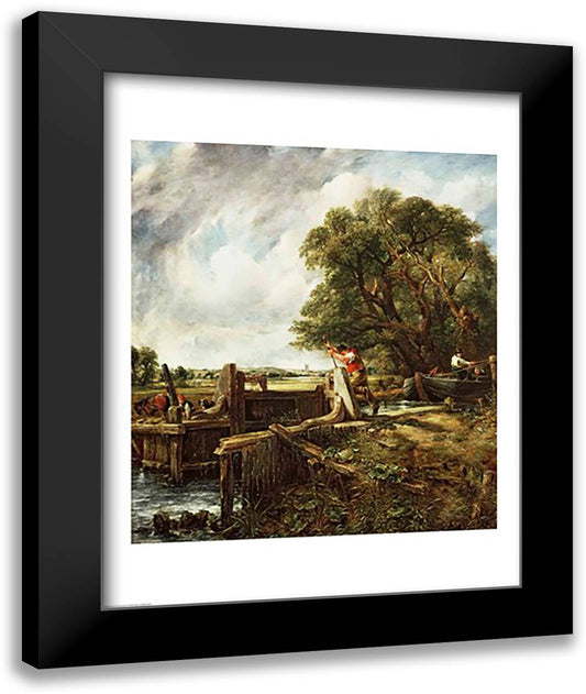 The Lock, 1824 22x28 Black Modern Wood Framed Art Print Poster by Constable, John