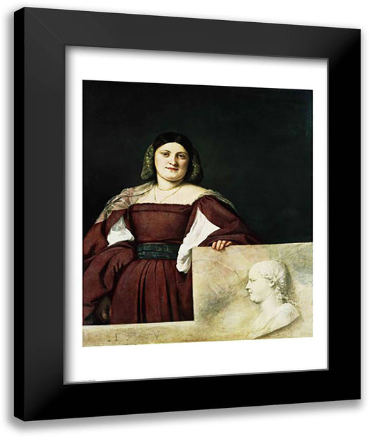 Portrait of a Lady 22x28 Black Modern Wood Framed Art Print Poster by Titian