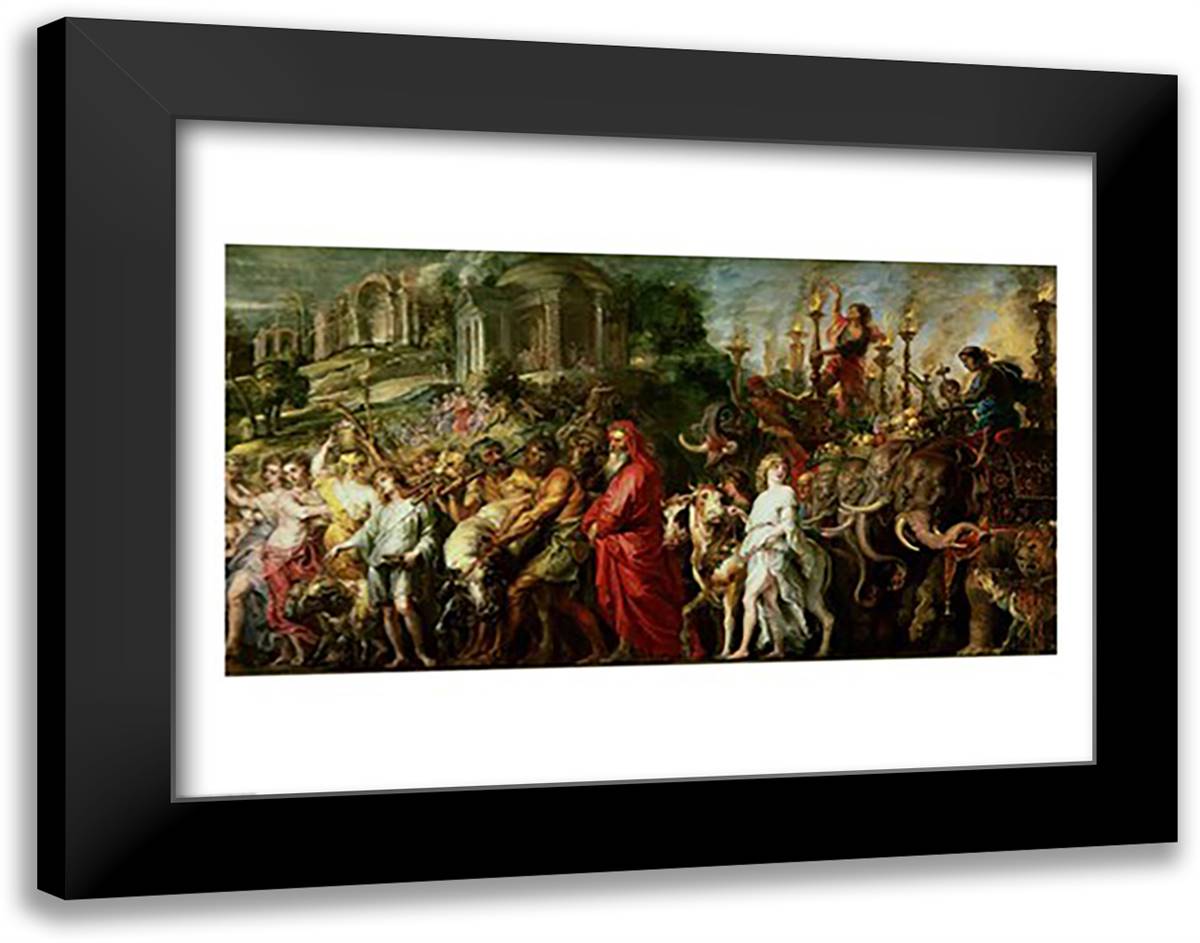 A Roman Triumph, c.1630 28x22 Black Modern Wood Framed Art Print Poster by Rubens, Peter Paul