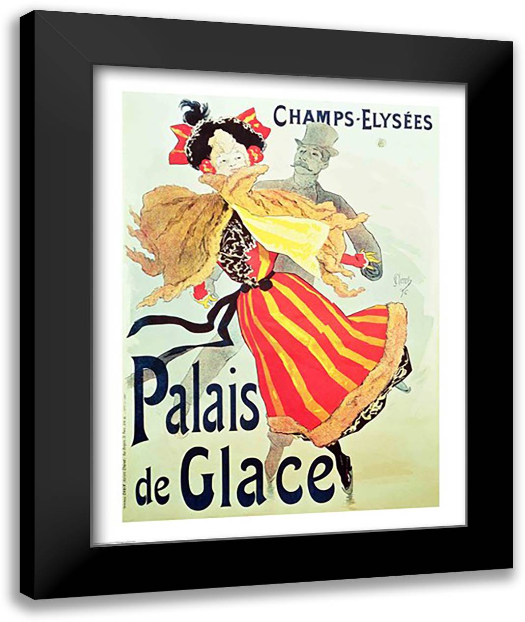 Ice Palace', Champs Elysees, Paris, 1893 22x28 Black Modern Wood Framed Art Print Poster by Cheret, Jules